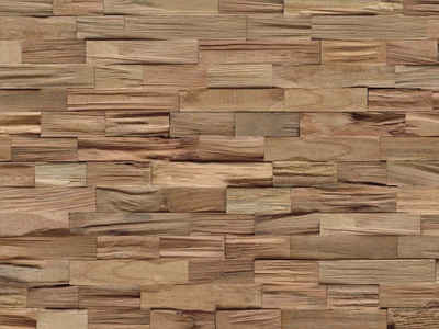 Wandpaneel Indo Echtholzpaneel Axewood Bangkirai, BxL: 20x50 cm, 0,1 qm, (Packung, 5-tlg) schallreduzierende Wandverkleidung mit 3D-Effekt