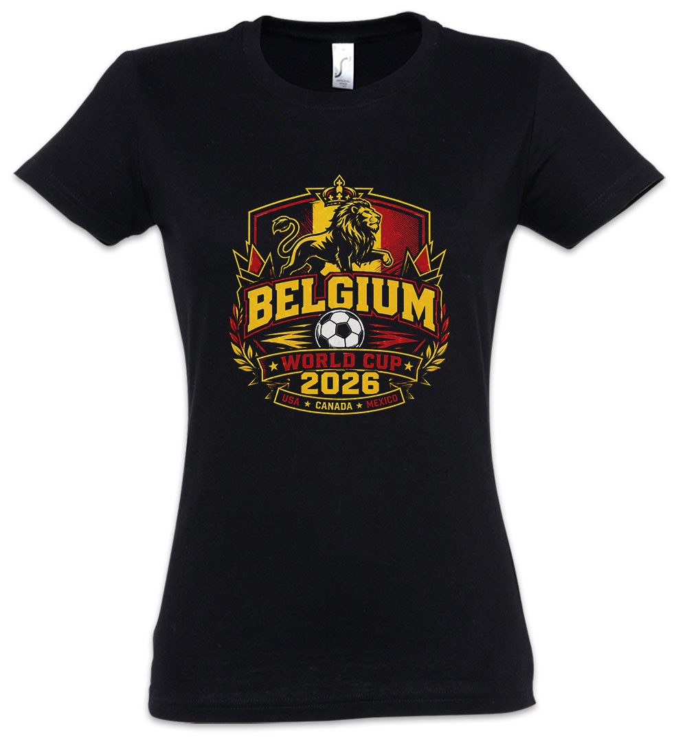 Urban Backwoods Print-Shirt Team Belgium 2 Damen T-Shirt Belgien WM Belgique Belgie Brüssel (1-tlg) Flandern Wallonie Fußball Soccer