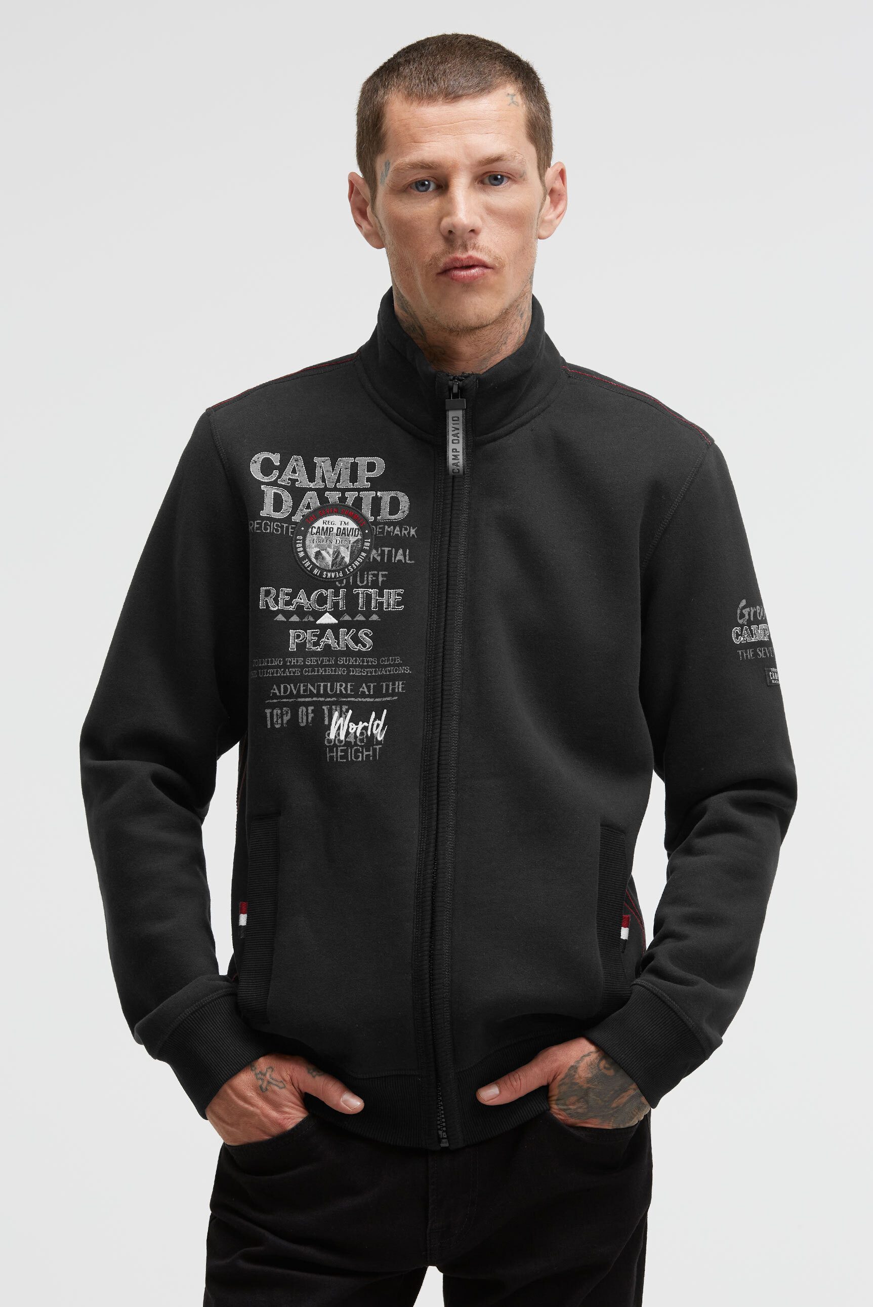 CAMP DAVID Sweatjacke mit Stehkragen günstig online kaufen