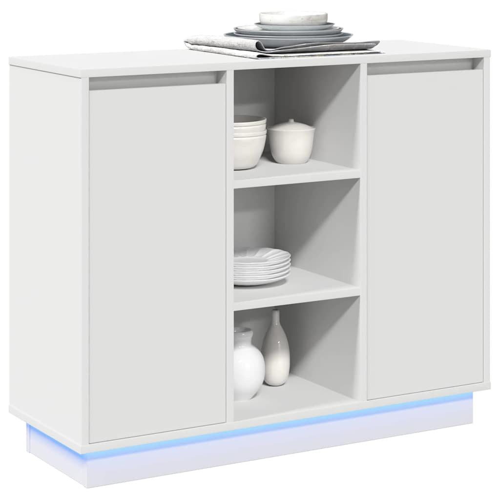 vidaXL Sideboard LED-Sideboard Weiß 90 x 32 x 75 cm Holzwerkstoff (1 St) günstig online kaufen