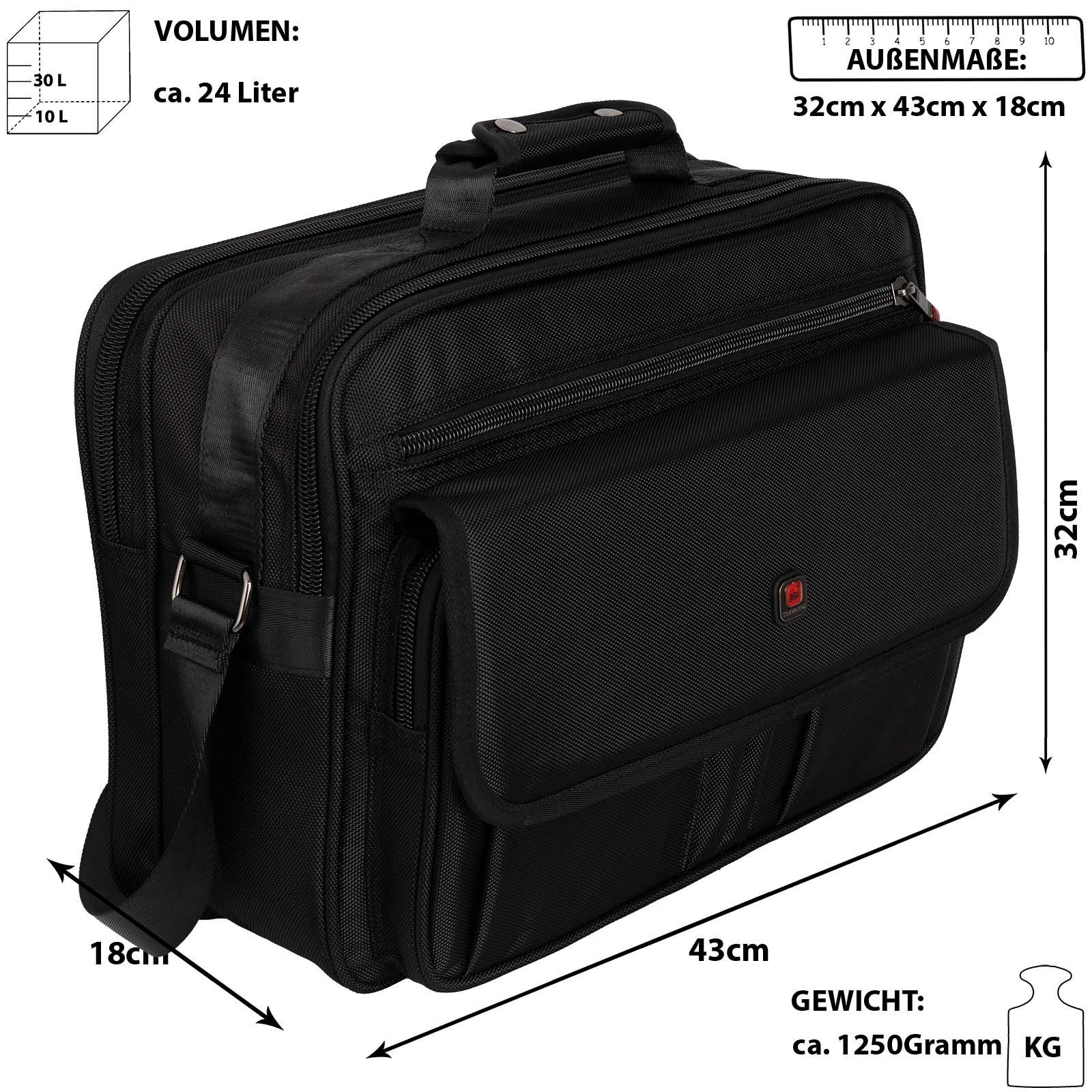 Umhängetasche Umhängetasche EAAKIE Flugbegleiter XXL Arbeitstasche Herrentasche Schwarz