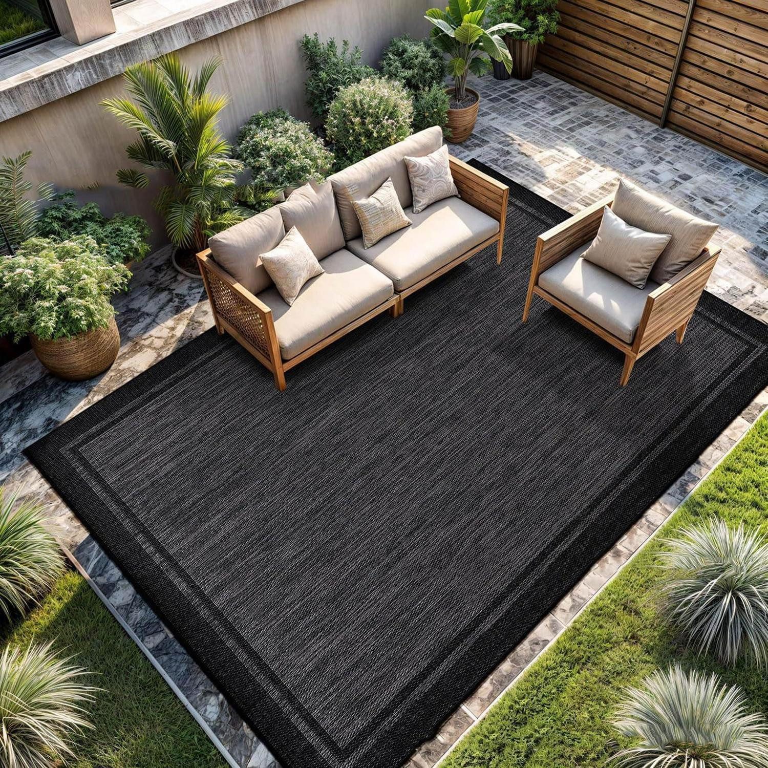 LuxusKollektion Outdoorteppich Teppich Outdoor Wetterfest 50x80cm, rechteckig, Höhe: 10 mm