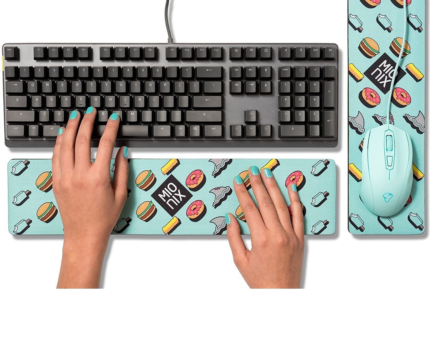 MIONIX Tastatur-Handballenauflage Long Pad Ice Cream Handballenauflage oder Mauspad, Handgelenkauflage, PC Laptop Tastatur, Maus-Pad, Frisches Design-Motiv