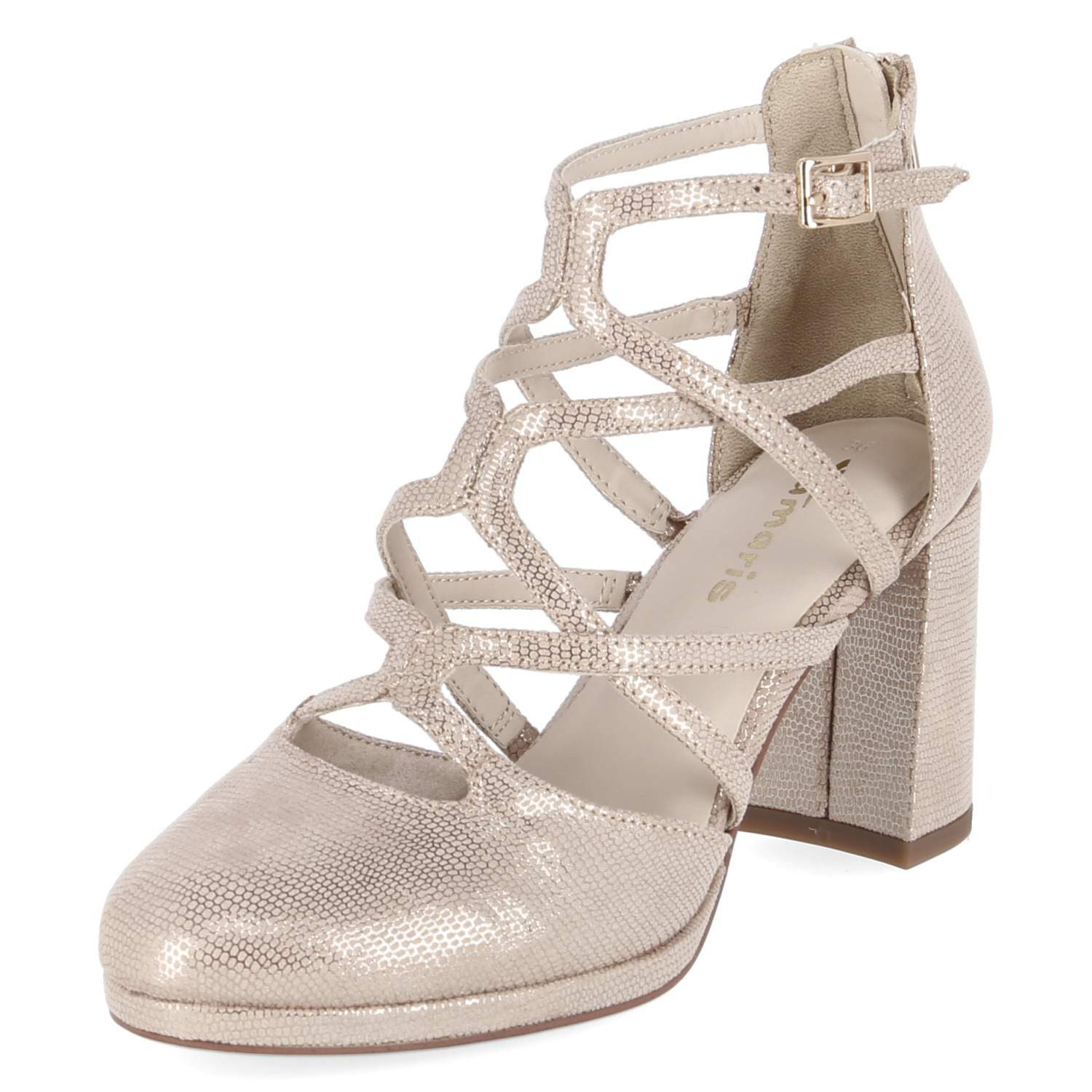 Tamaris Tamaris 1-22446-46-968 Damen Textil gold Keilpumps günstig online kaufen