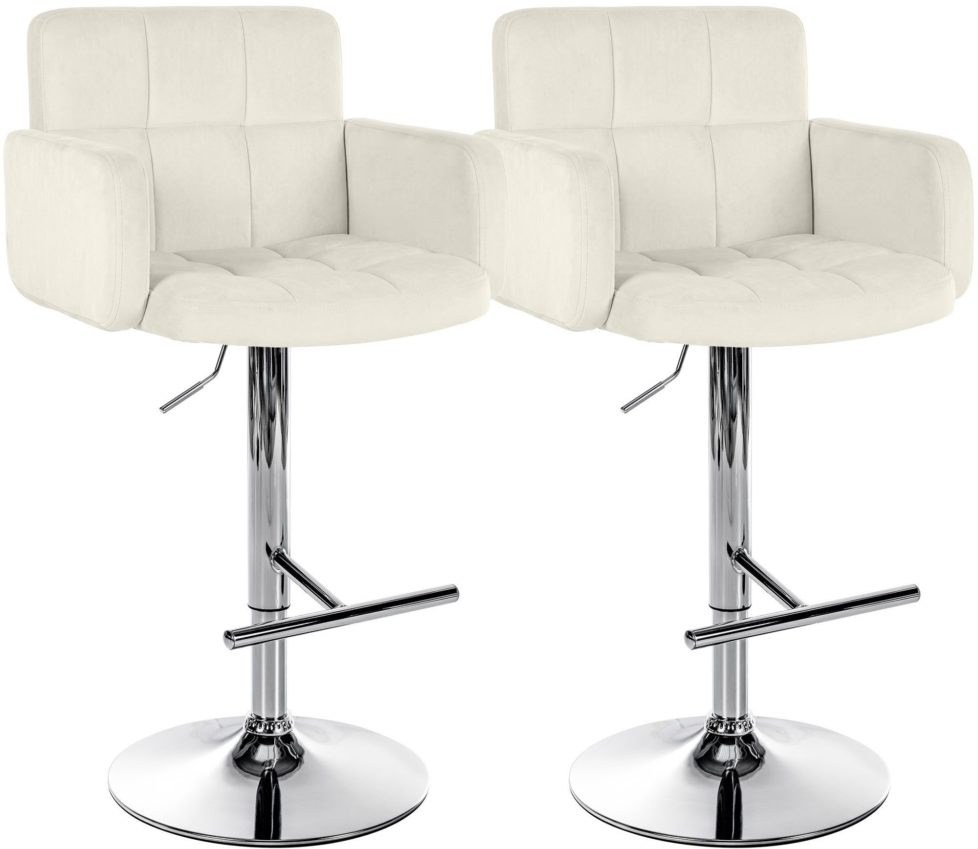 CLP Barhocker Los Angeles (Set, 2er), Samtbezug, höhenverstellbar, drehbar