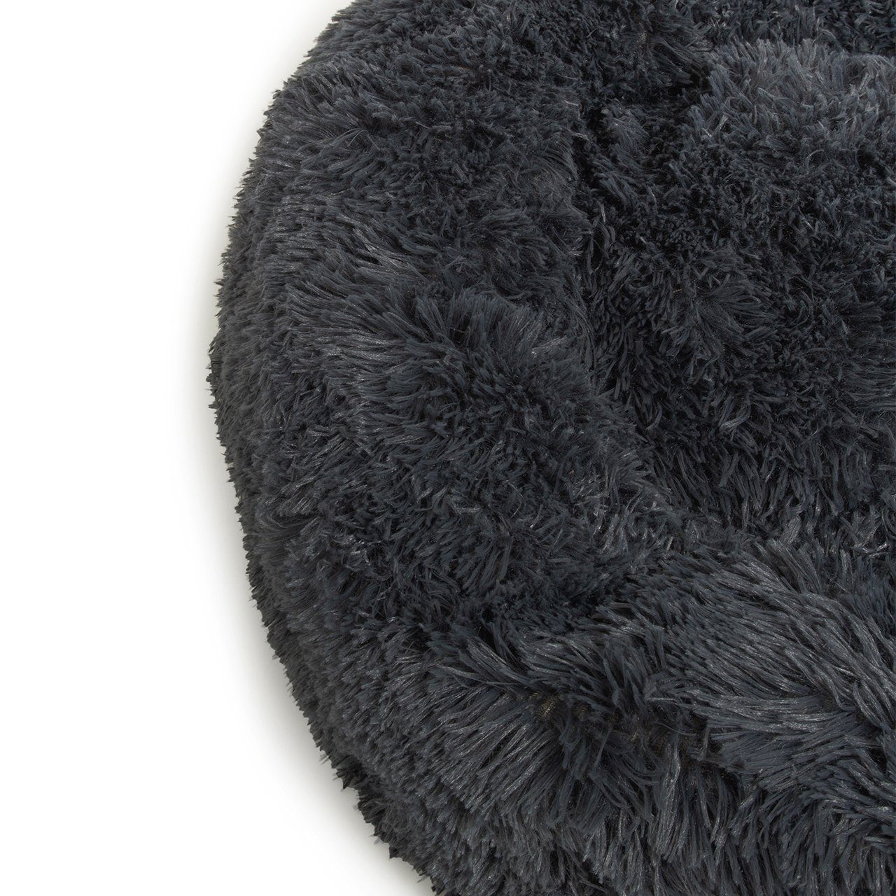 Wallace & Jones Hundekorb Plüschbett Sarnia, dunkelgrau, 80 x 80 x 24 cm, Hundebett, Liegekissen Donut Form, anti-rutsch