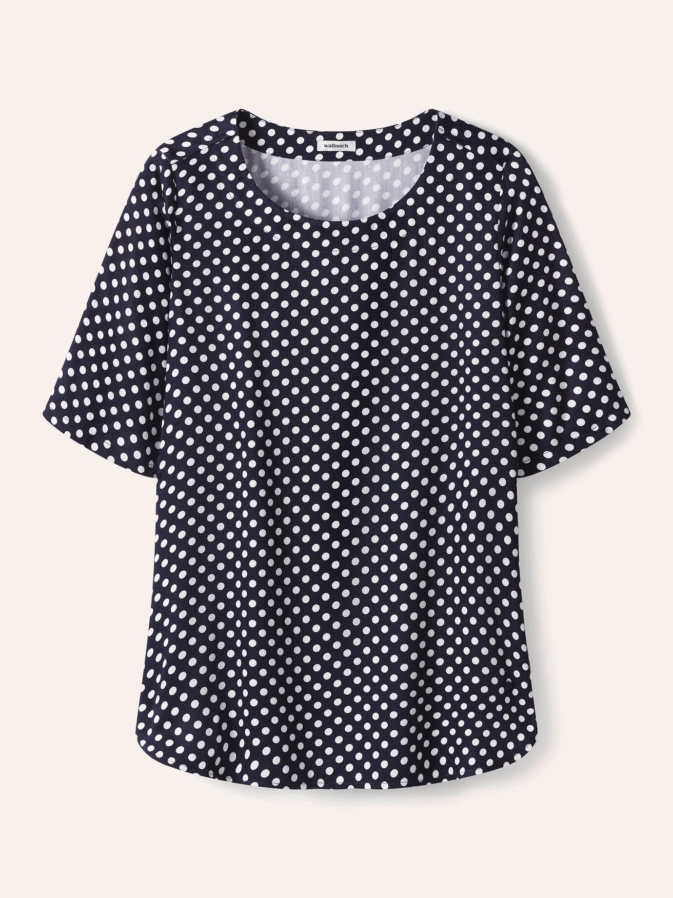 Walbusch T-Shirt Damen Extraleichte Viskose Satin Bluse Rundhals Kurzarm Shirtbluse, einlaufsicher, pflegeleicht, weichfließender Stoff