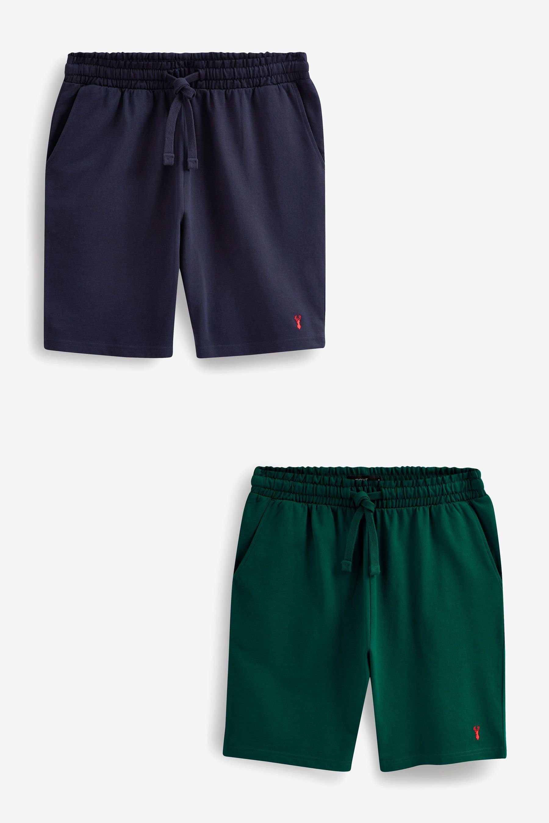 Green/Navy Next Blue Leichte Schlafshorts Shorts, 2er-Pack (2-tlg)