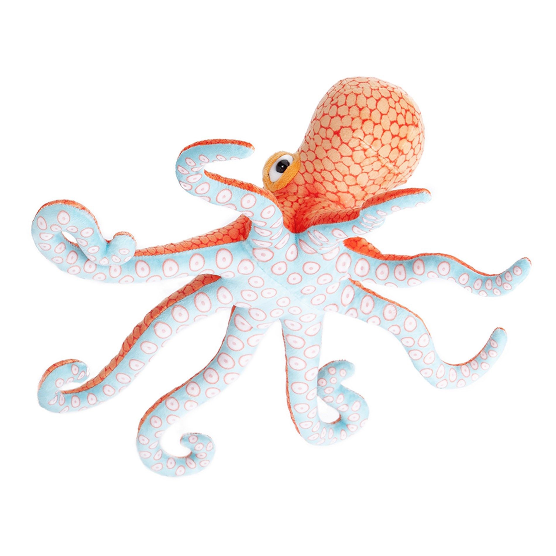 Teddys Rothenburg Kuscheltier Oktopus 36 cm orange liegend Plüschoktopus