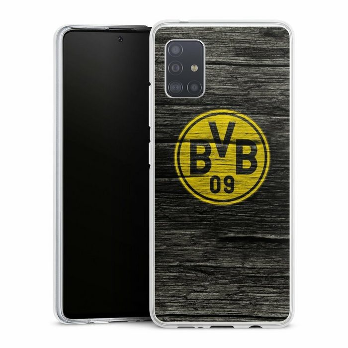 DeinDesign Handyhülle Borussia Dortmund BVB Holzoptik BVB Holzoptik Samsung Galaxy A51 5G Silikon Hülle Bumper Case Handy Schutzhülle
