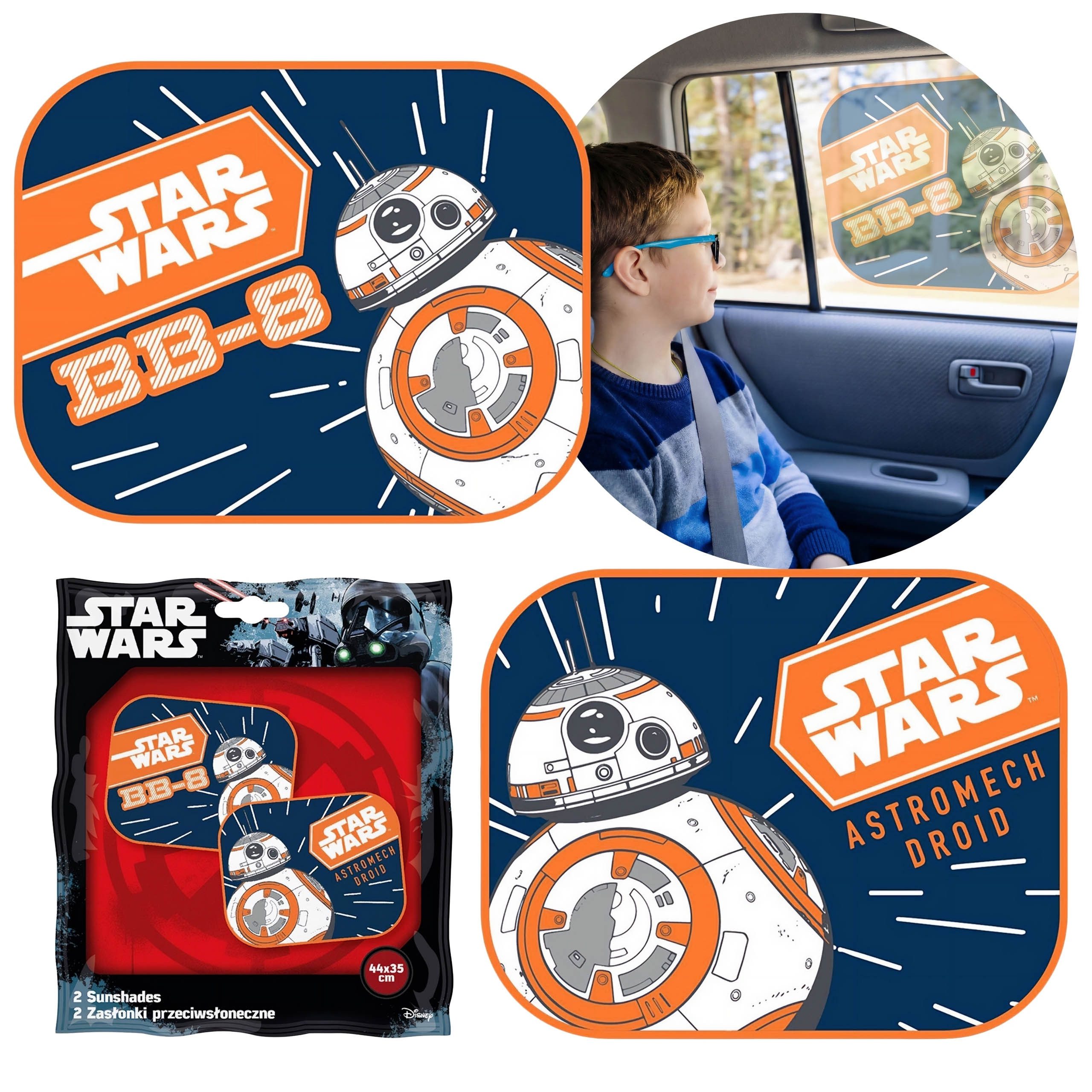 Star Wars Autosonnenschutz STAR WARS BB-8 Sonnenschutz Auto, 2er-Set Saugnäpfe