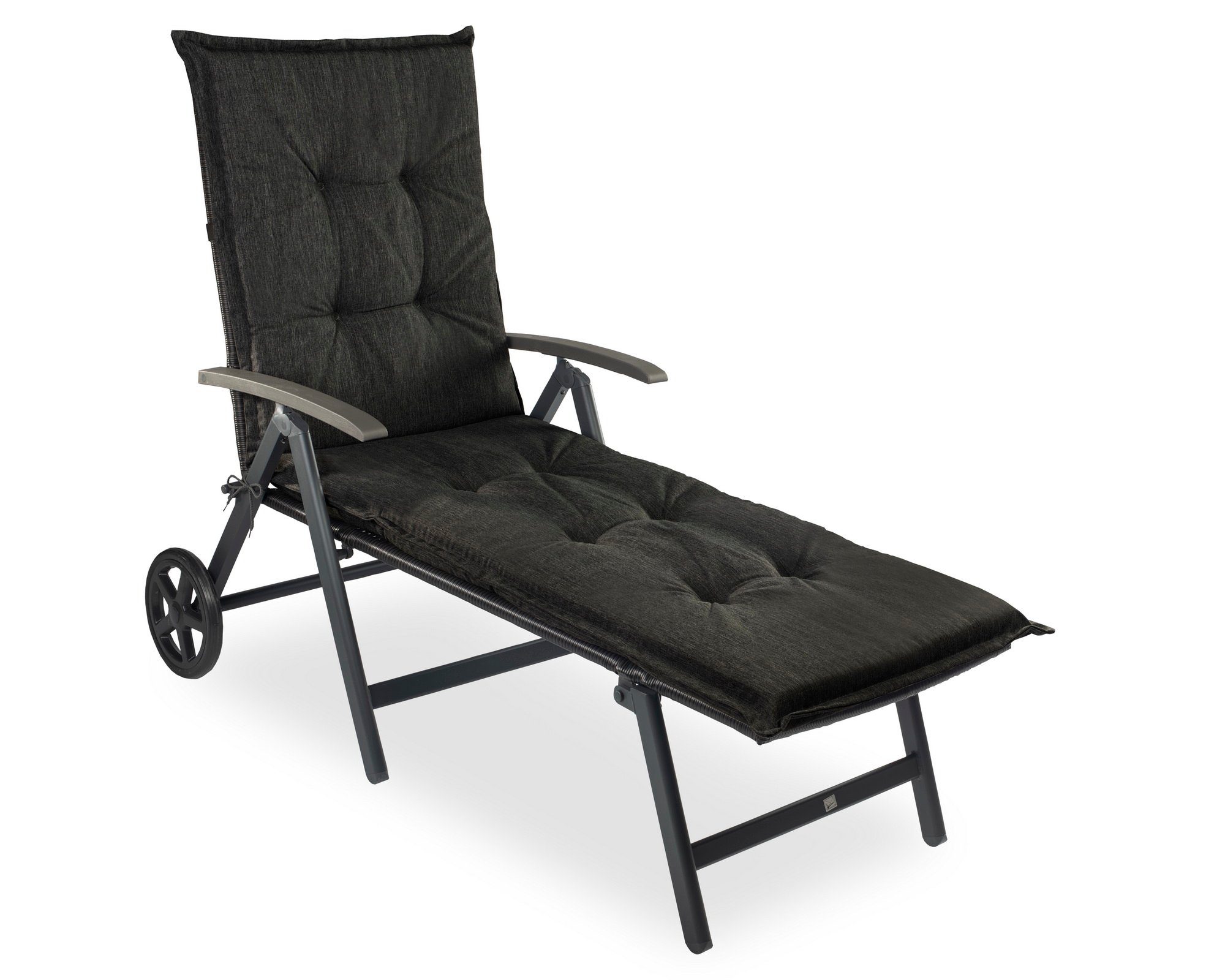 sunnypillow Liegenauflage Polsterauflagen für Gartenliege 190 x 60 x 9cm, 1 Stück Anthrazit UV-Lichtecht