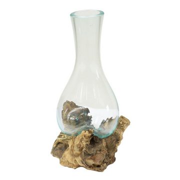 Oriental Galerie Dekofigur Wurzelholz Glas Vase Groß Nr.1 (1 St), traditionelle Herstellung in Handarbeit im Ursprungsland
