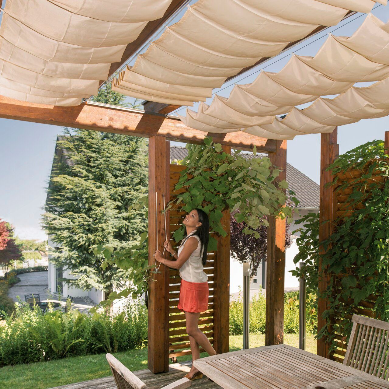 Windhager Sonnensegel, für Seilspannmarkise, inklusive Laufhaken, 2,7x1,4 m