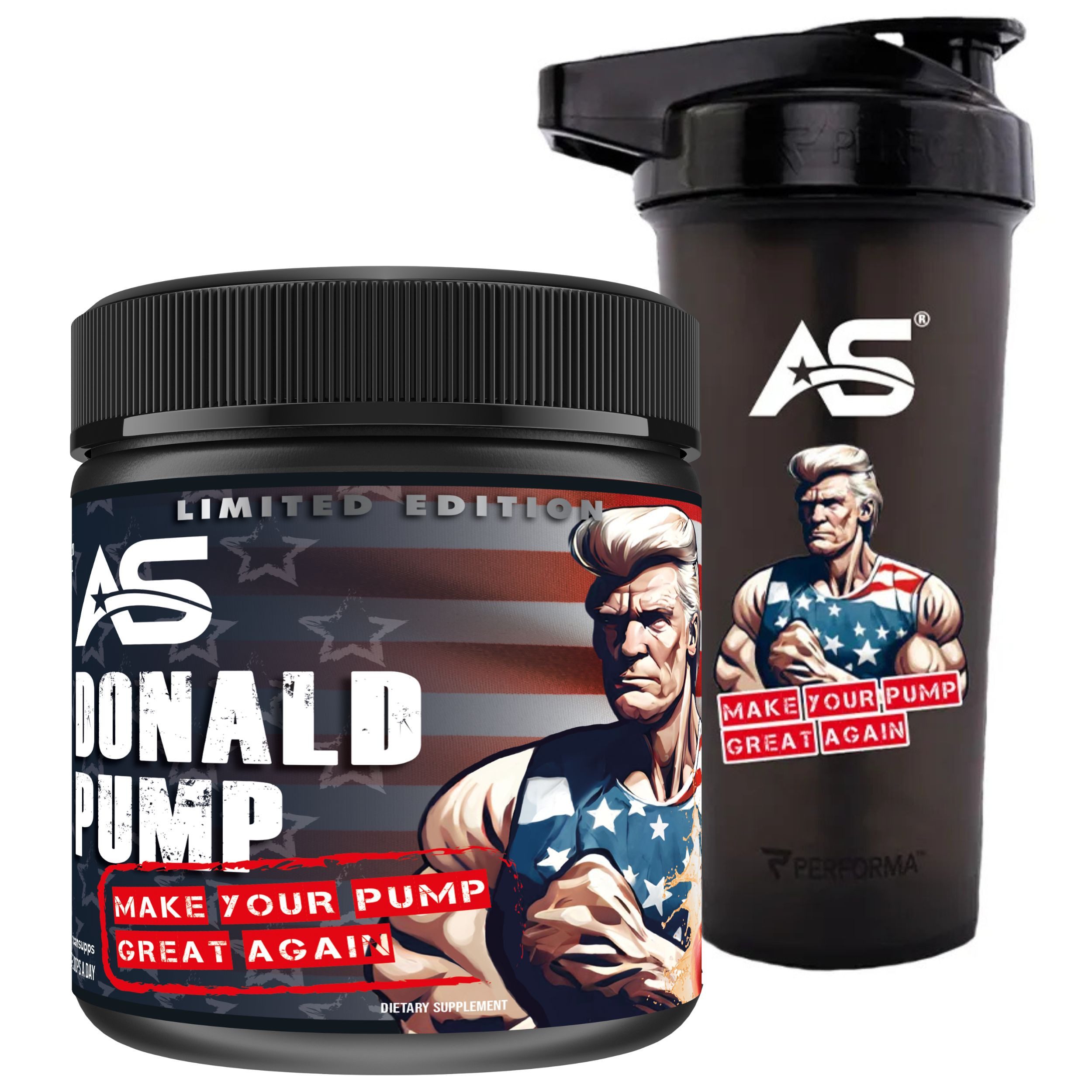 American Supps Donald Pump Booster 510g + Shaker Pulver