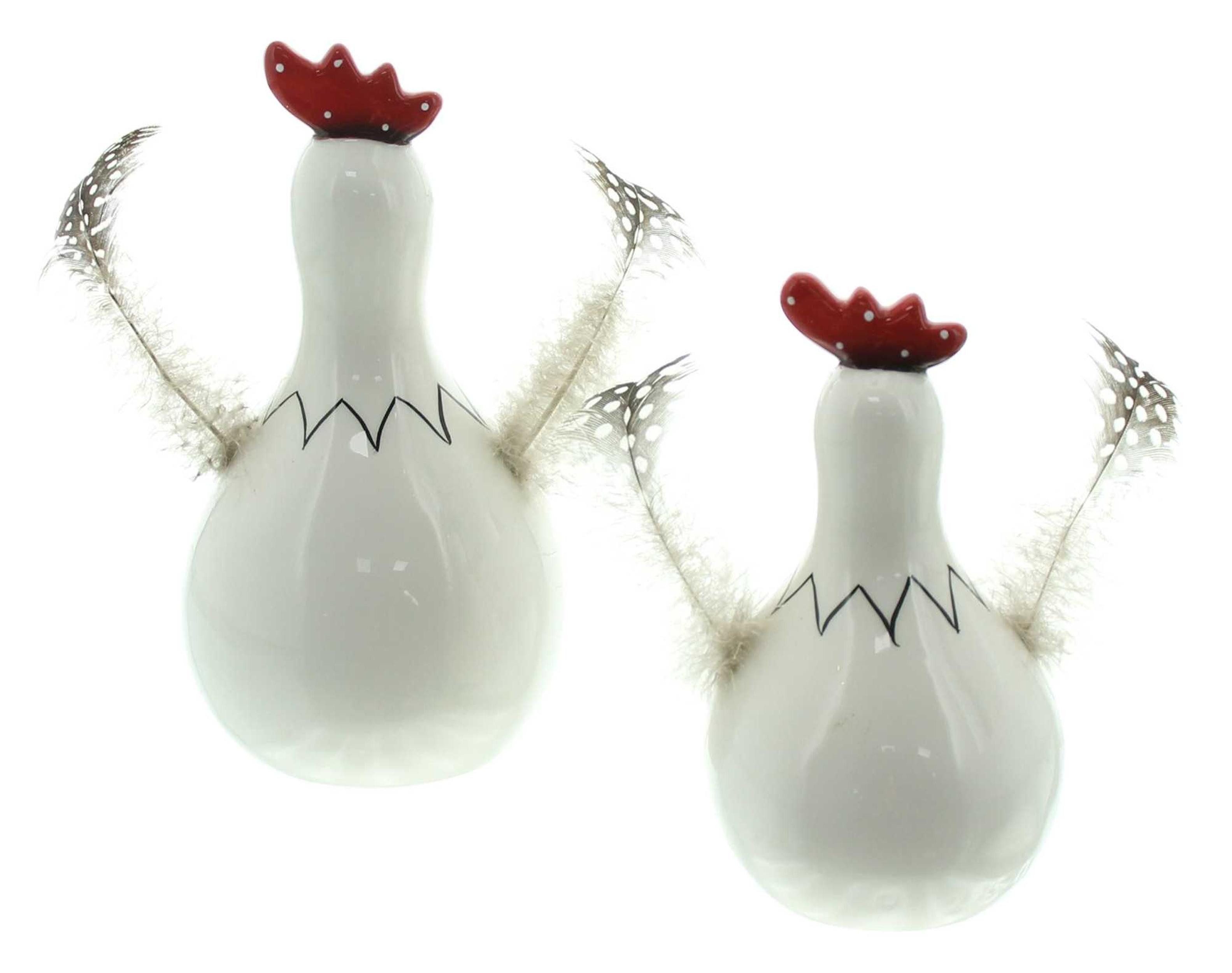 Dekofigur Huhn "Federn", 2er Set