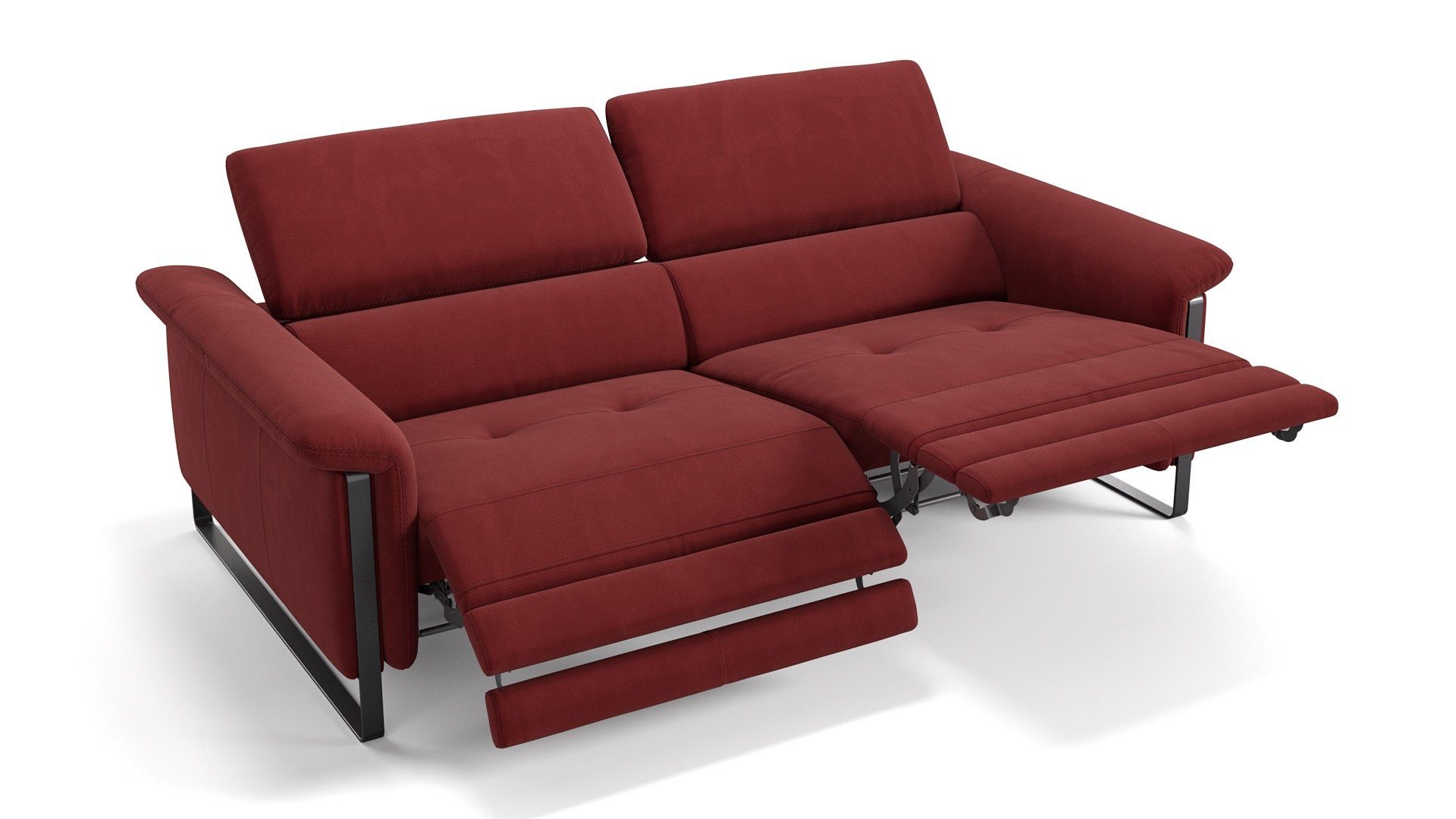 Sofanella 2-Sitzer Sofanella 2-Sitzer Palma Funktionssofa Stoff Couch in Rot