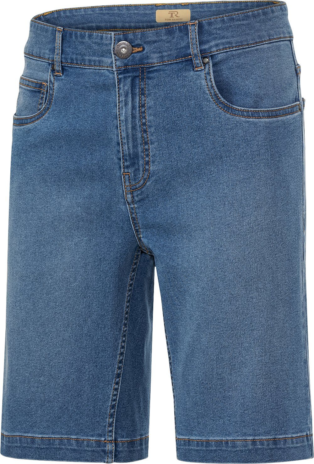 5-Pocket-Style Passform hellblau Tom Ramsey mit Bund Jeansbermudas flexiblen im optimaler durch