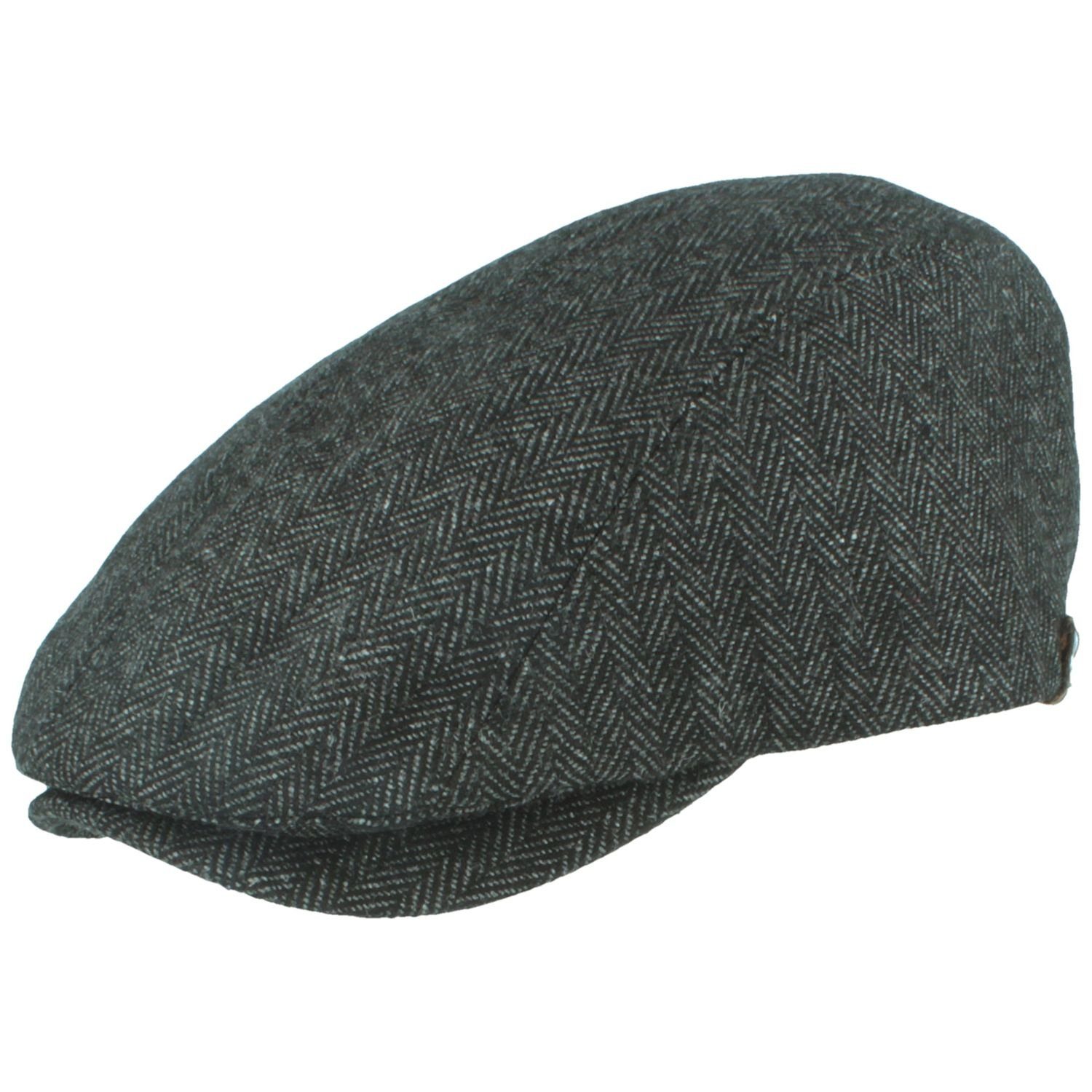 Balke Schiebermütze 817 wärmend und in Fischgrät-Muster anthrazit Flatcap leicht