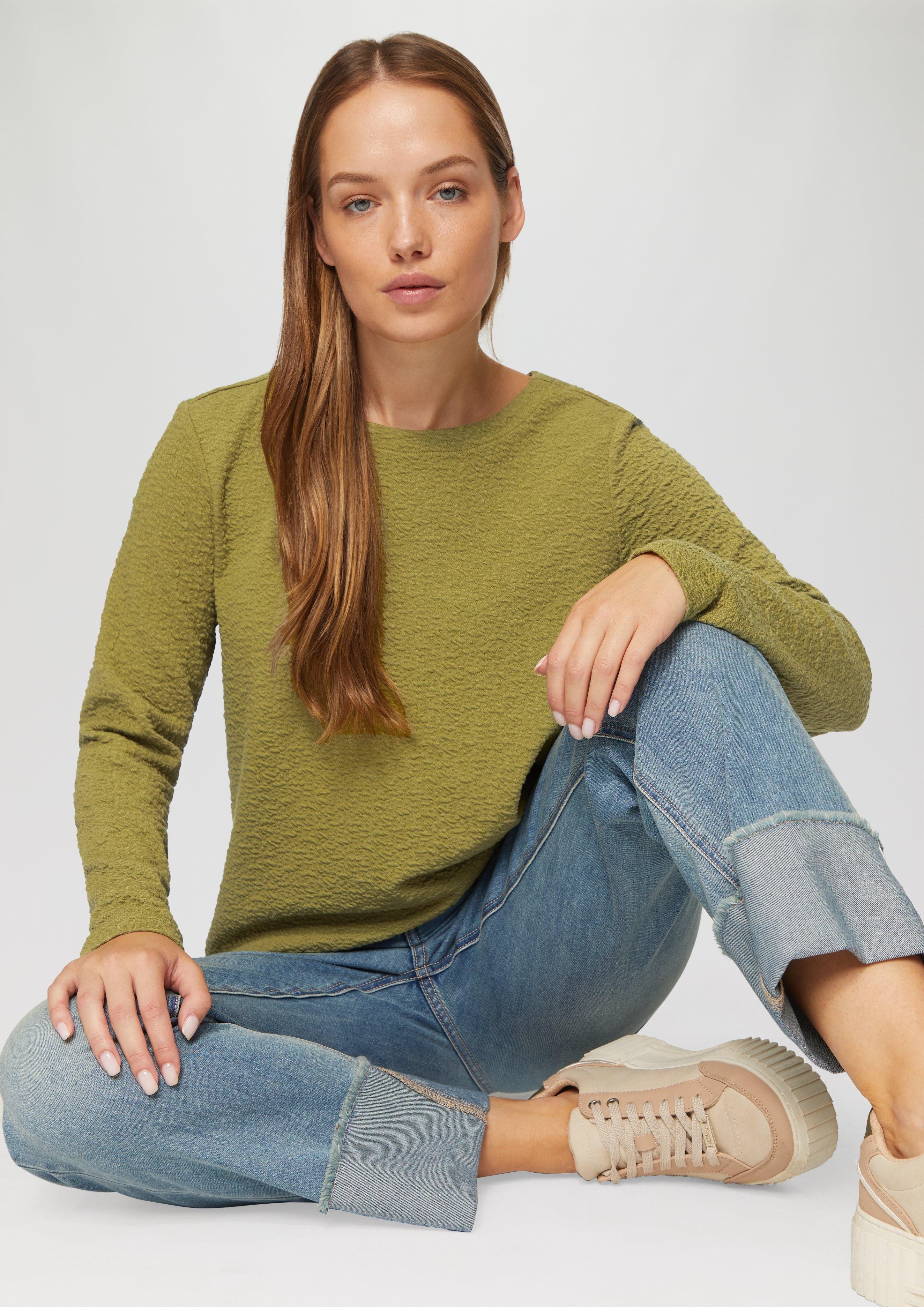 s.Oliver Longsweatshirt mit Crinkle Optik günstig online kaufen