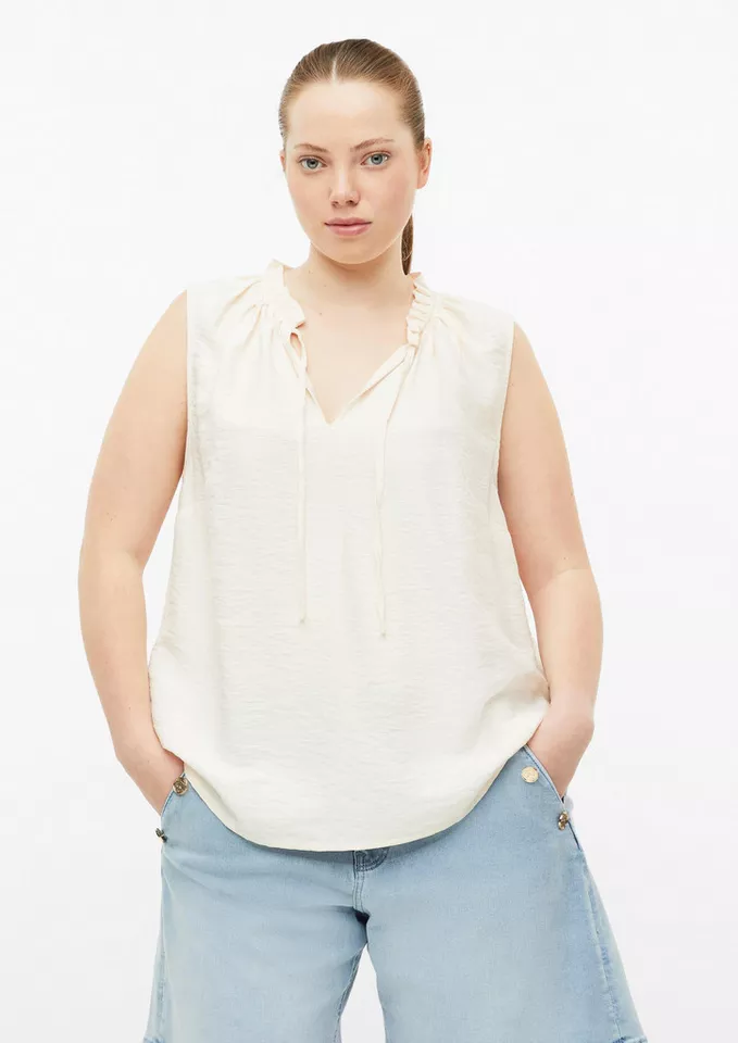 QS Blusentop Bluse Blusentop aus Viskosemix