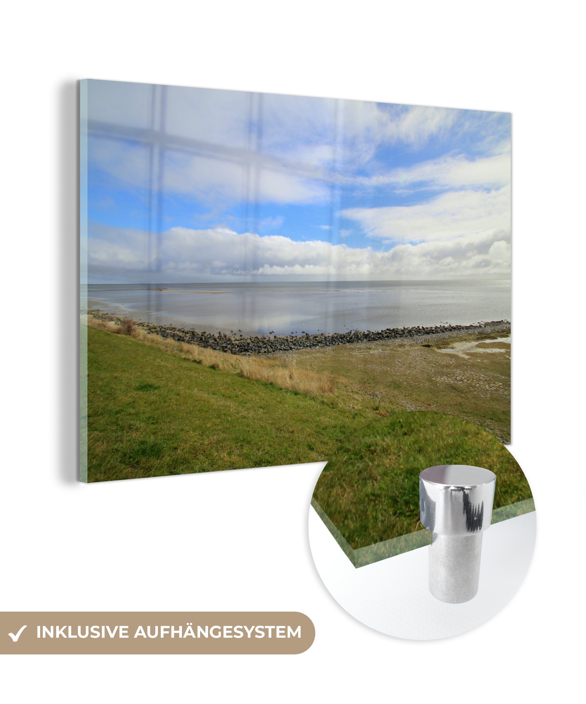 MuchoWow Acrylglasbild (1 Vlieland, & Acrylglasbilder St), Wattenmeer bei Wohnzimmer Schlafzimmer