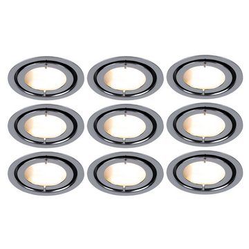 etc-shop LED Einbaustrahler, Leuchtmittel inklusive, Warmweiß, 9er Set Möbel Einbau Strahler Wohn Zimmer Spot Leuchten