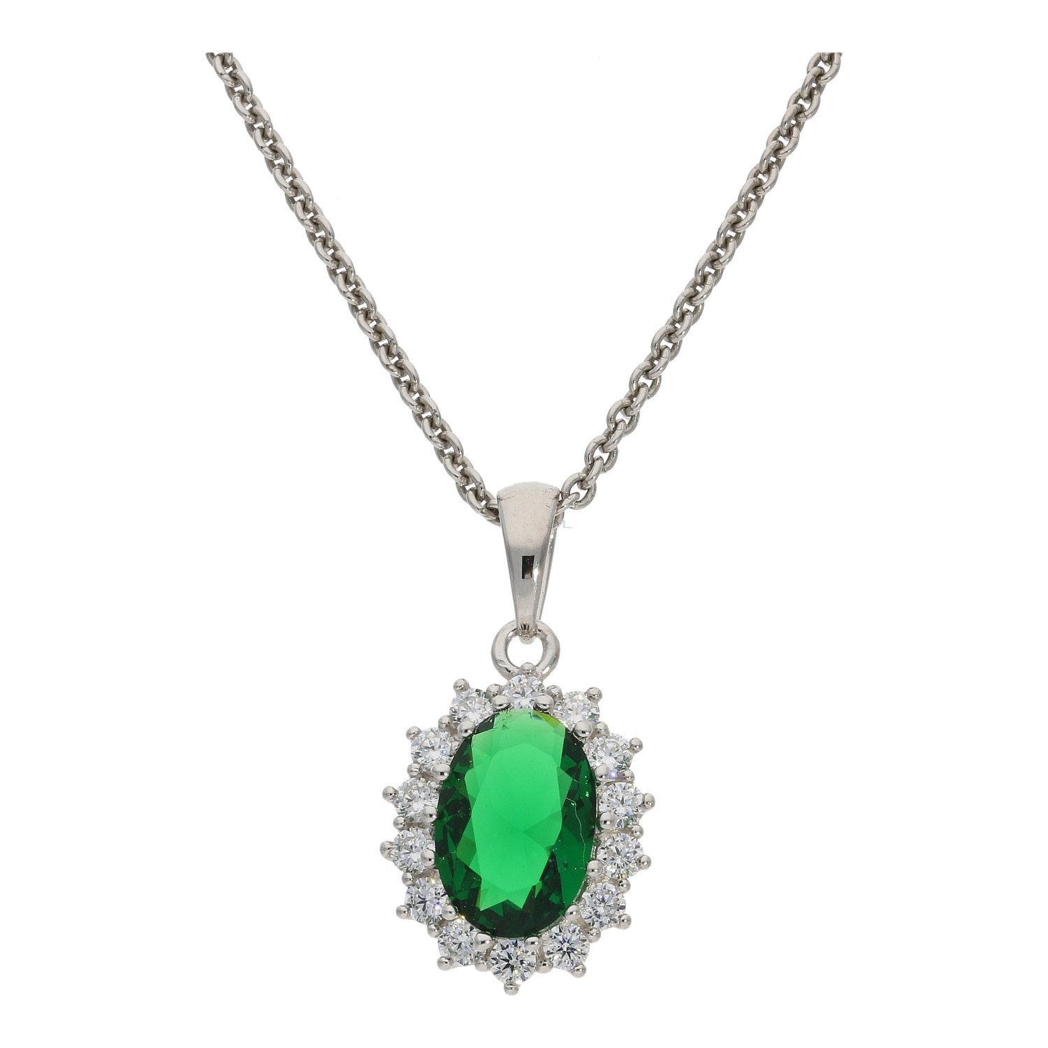 JuwelmaLux Kettenanhänger Kettenanhänger 925 Silber Zirkonia Smaragdgrün JL10-02-3841 JuwelmaLux (1-tlg), Schmuckanhänger