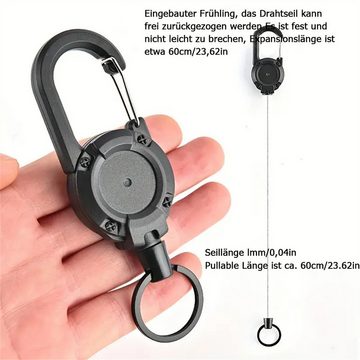 RefinedFlare Schlüsselanhänger 2 Stück einziehbarer Taillen-Schlüsselanhänger mit Drahtseil