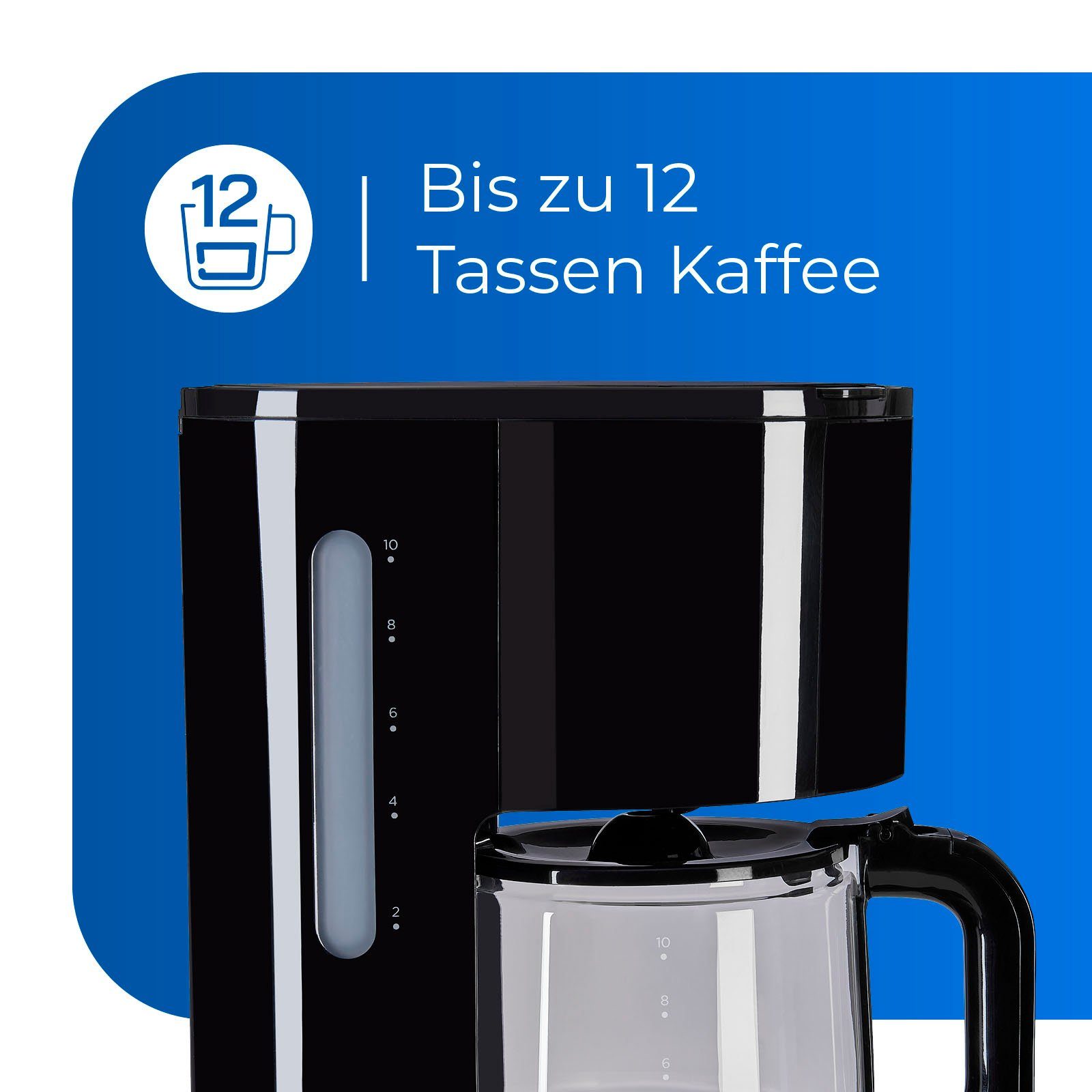 exquisit Kaffeekanne, 6103 1x4 KA swi, Filterkaffeemaschine Papierfilter 1,25l
