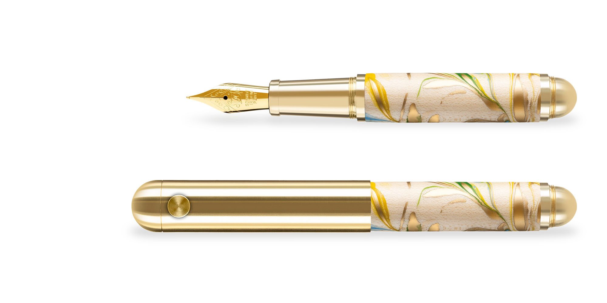 e+m Füllhalter CONTRACT MARBLE, Handgefertigt aus edlem Holz (Ahorn) in Marmor-Optik