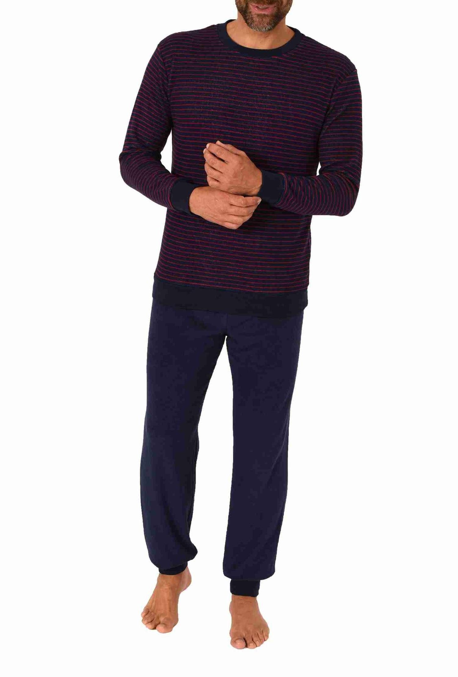RELAX by Normann Pyjama Herren langarm Frottee Schlafanzug mit Bündchen - auch in Übergrößen