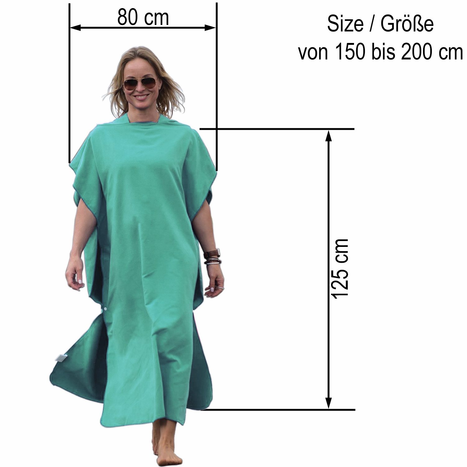 HEKERS Badeponcho Surfponcho aus Mikrofaser Badeponcho Umziehhilfe Strand U günstig online kaufen