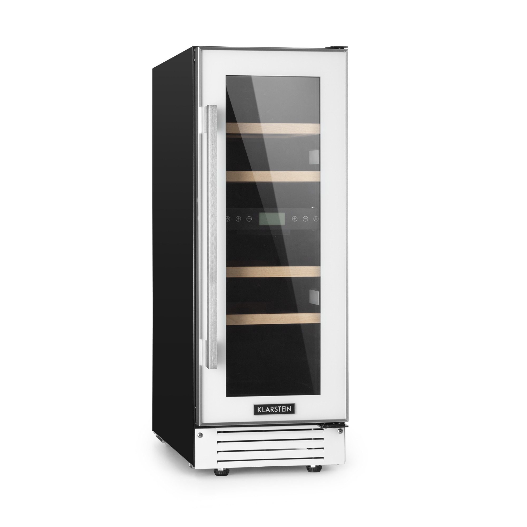 Klarstein Weinkühlschrank Vinovilla 17 Built-in Duo Quartz Edition, für 17 Standardflaschen á 0,75l,2 Zonen Wein Flaschenkühlschrank Weintemperierschrank Weinschrank