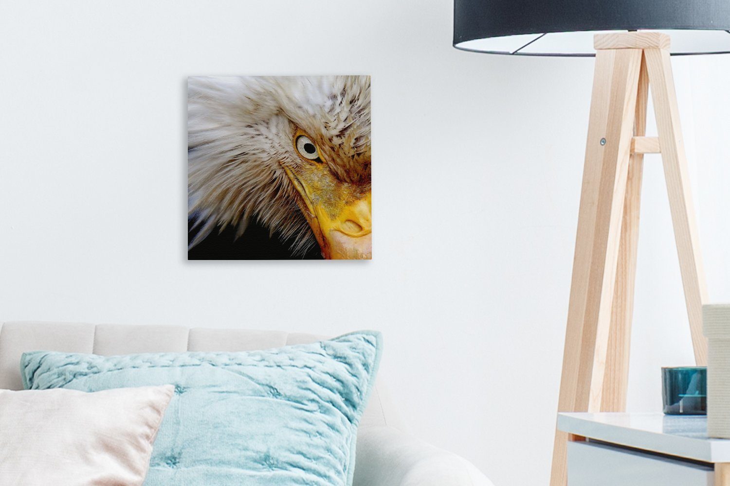 Leinwandbild Auge Leinwand Schlafzimmer (1 St), Schnabel, für OneMillionCanvasses® Bilder - Vogel - Wohnzimmer