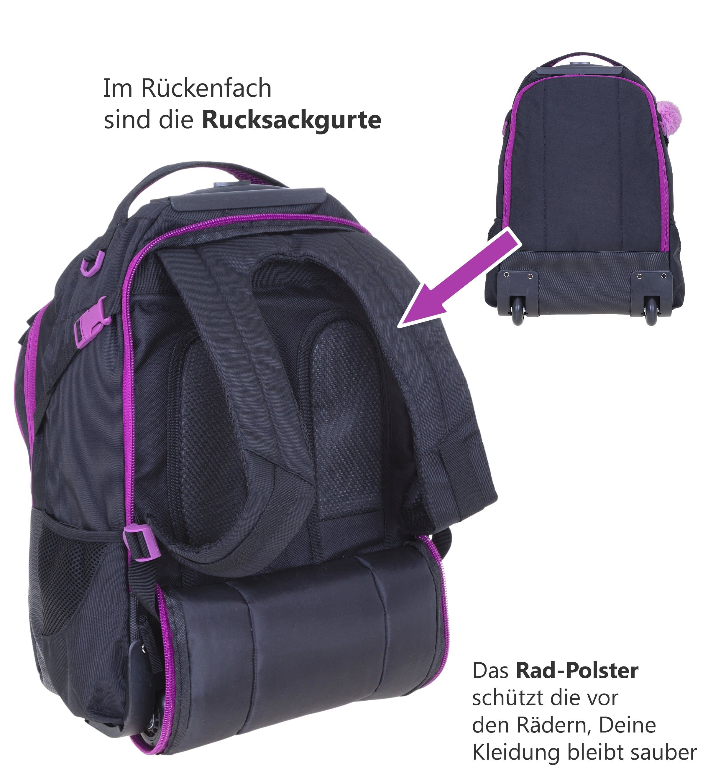 ELEPHANT Schulrucksack Trolley Hero Signature Schultrolley, Rucksacktrolley Schule Rucksack Rollen 3 Fächer Daypack Trolly – Bild 2 von 5
