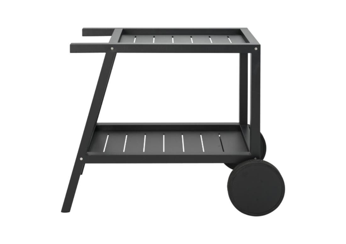 Natur24 Gartentisch Samvaro Servierwagen 49 x 69 x 88 cm Aluminium Schwarz