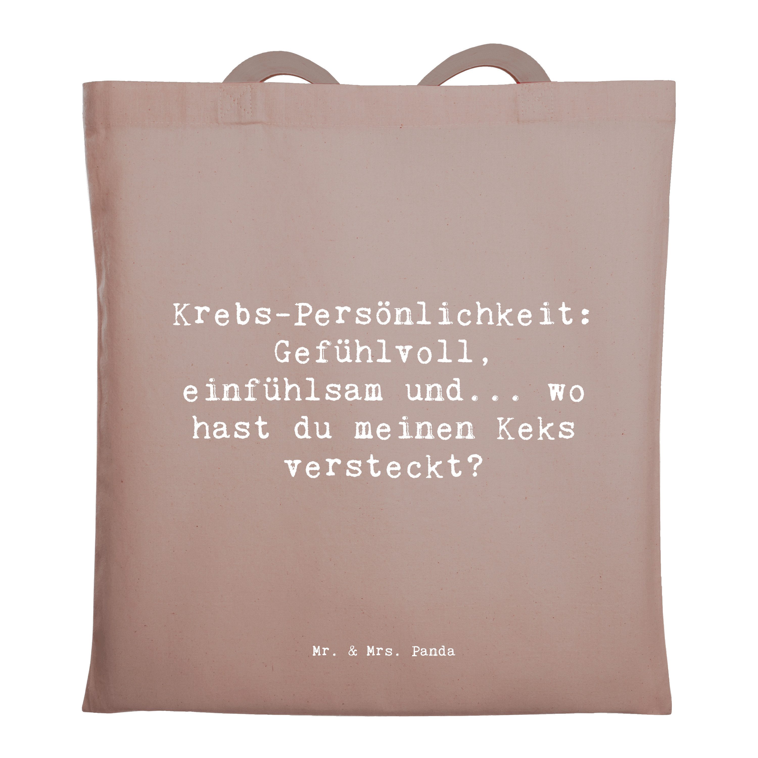 Tragetasche Spruch Krebs Gefühlswelt - Braun Pastell - Geschenk, Emotionalität, L
