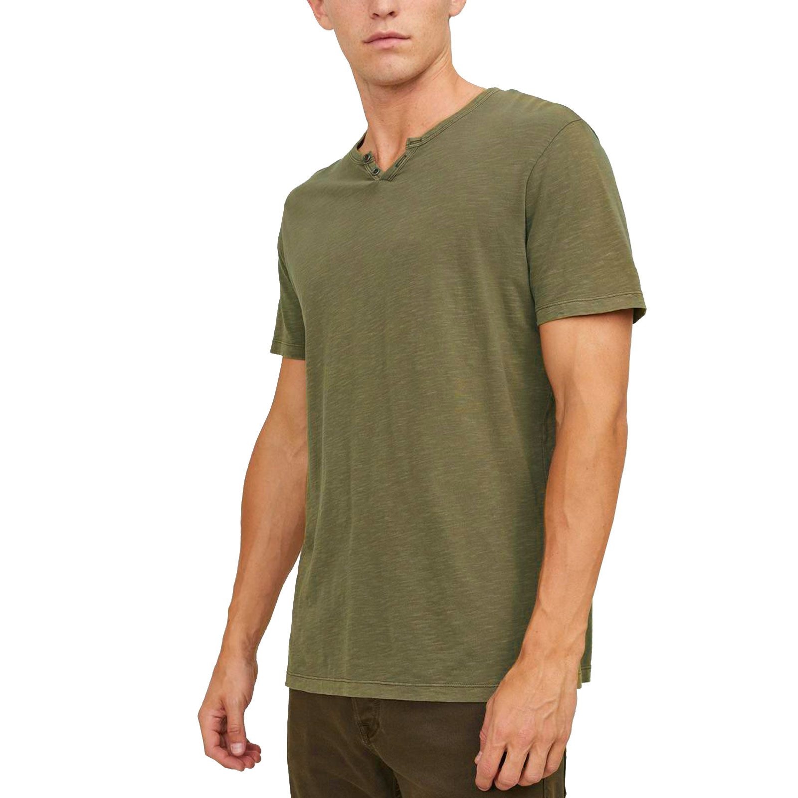 Jack & Jones T-Shirt JJESPLIT Neck Tee SS mit Splitneck-Ausschnitt und zwei günstig online kaufen