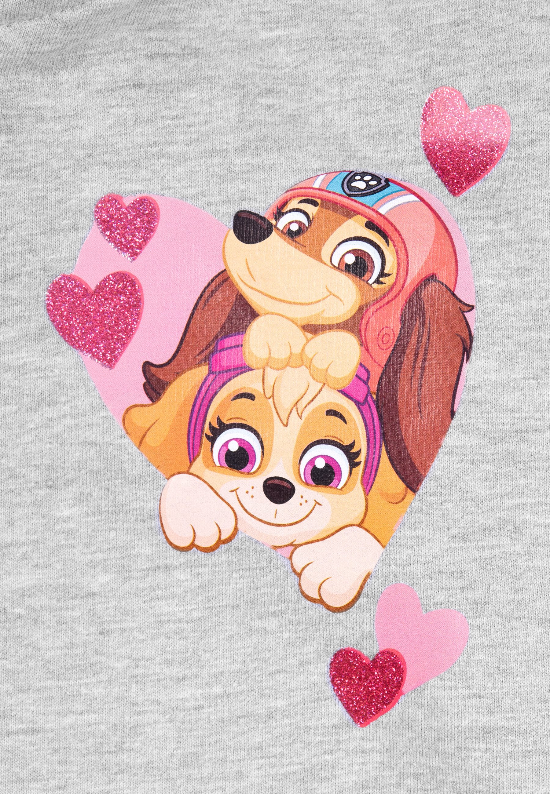 United Labels® Sweatjacke Paw Patrol Sweatjacke Mädchen Kapuzenpullover Reißverschluss Grau