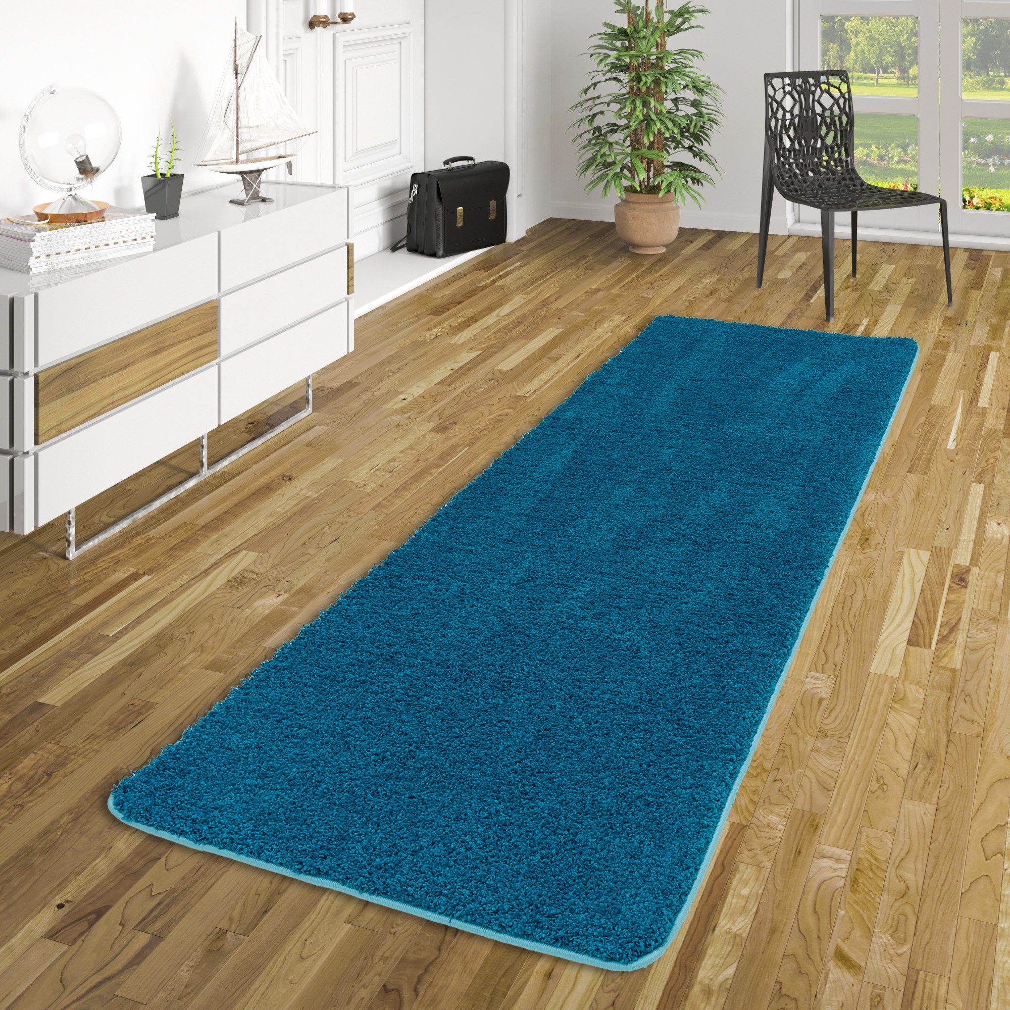 Snapstyle Hochflor-Teppich Luxus Hochflor Langflor Läufer Teppich Milano, Rechteckig, Höhe: 43 mm