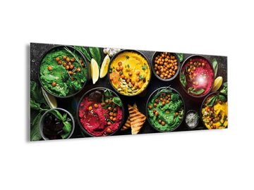 artissimo Glasbild Glasbild 80x30cm Bild aus Glas Küche Küchenbild bunt Essen Bowls, Essen und Trinken: Orientalische Speisen