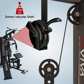 AsVIVA Kraftstation AsVIVA MG6 Pro 50in1 90kg Box- Kampfsport Multi-Gym, 13 Gewichtsblöcke, massive Stahlrohrkonstruktion