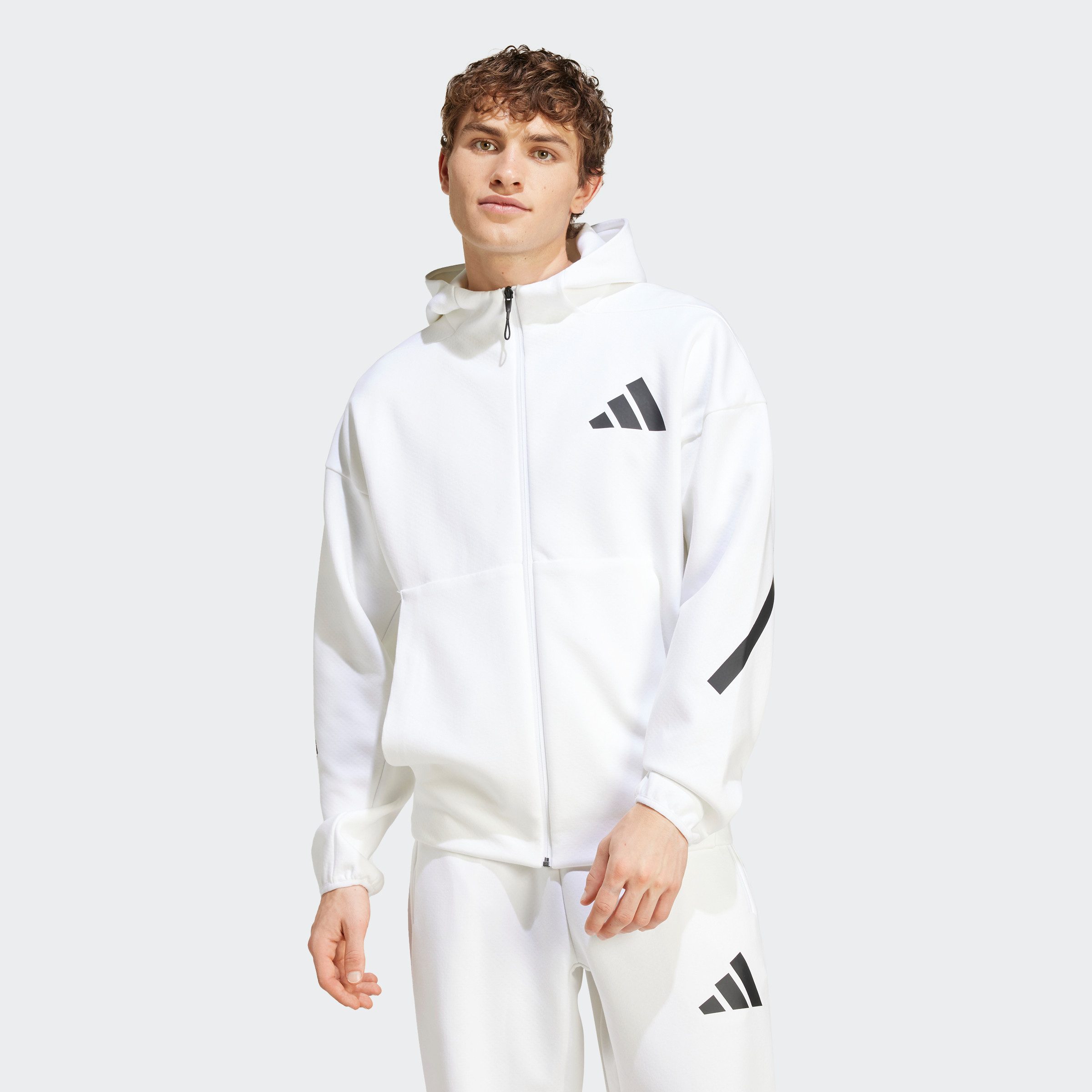 adidas Sportswear Kapuzensweatshirt M Z.N.E. FZ für sportliche Aktivitäten, aus Polyester und Baumwolle