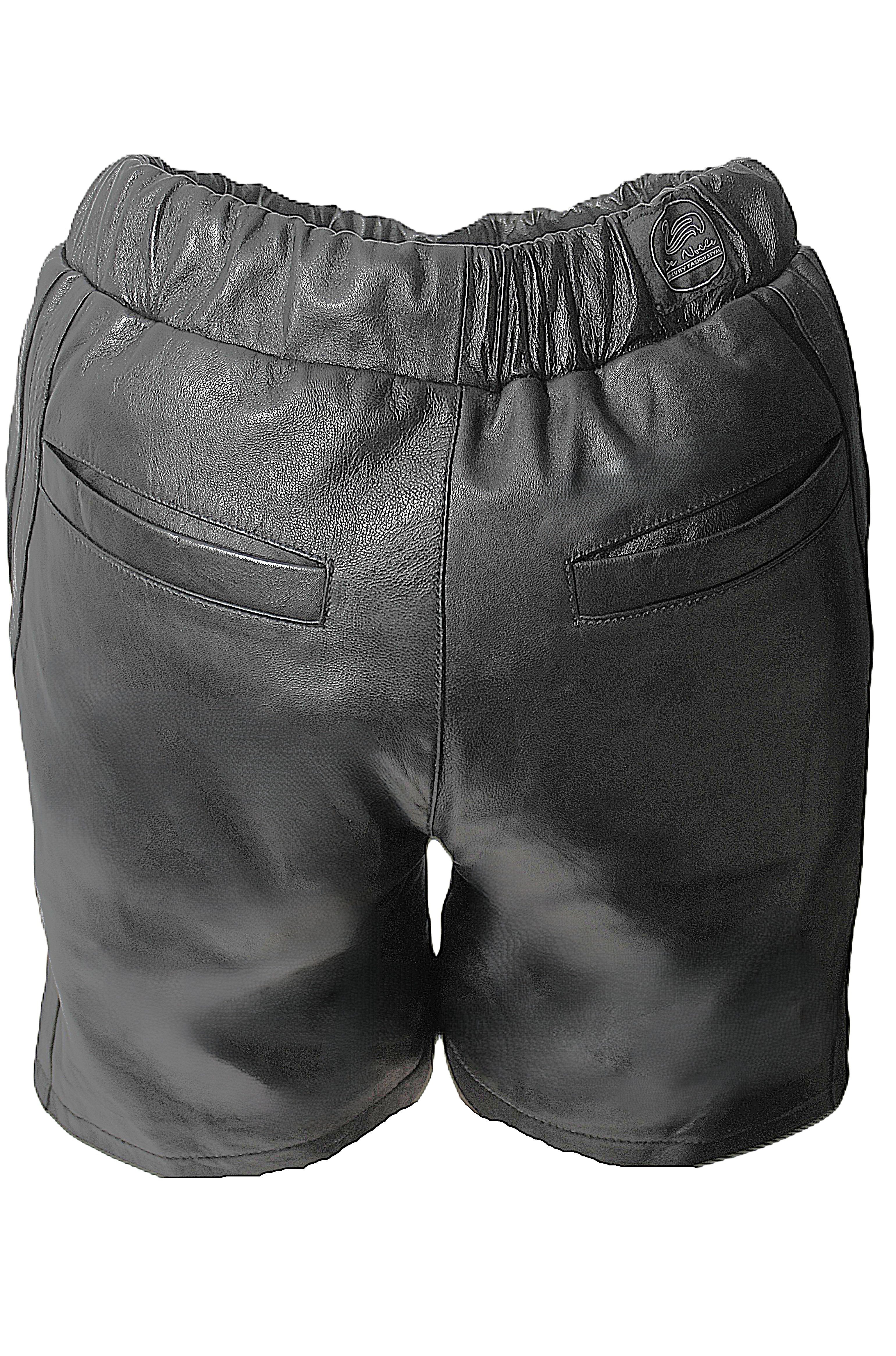 Be Noble Shorts Wimbledon schwarz Kurze Ledershorts im lässigen Style für den Mann