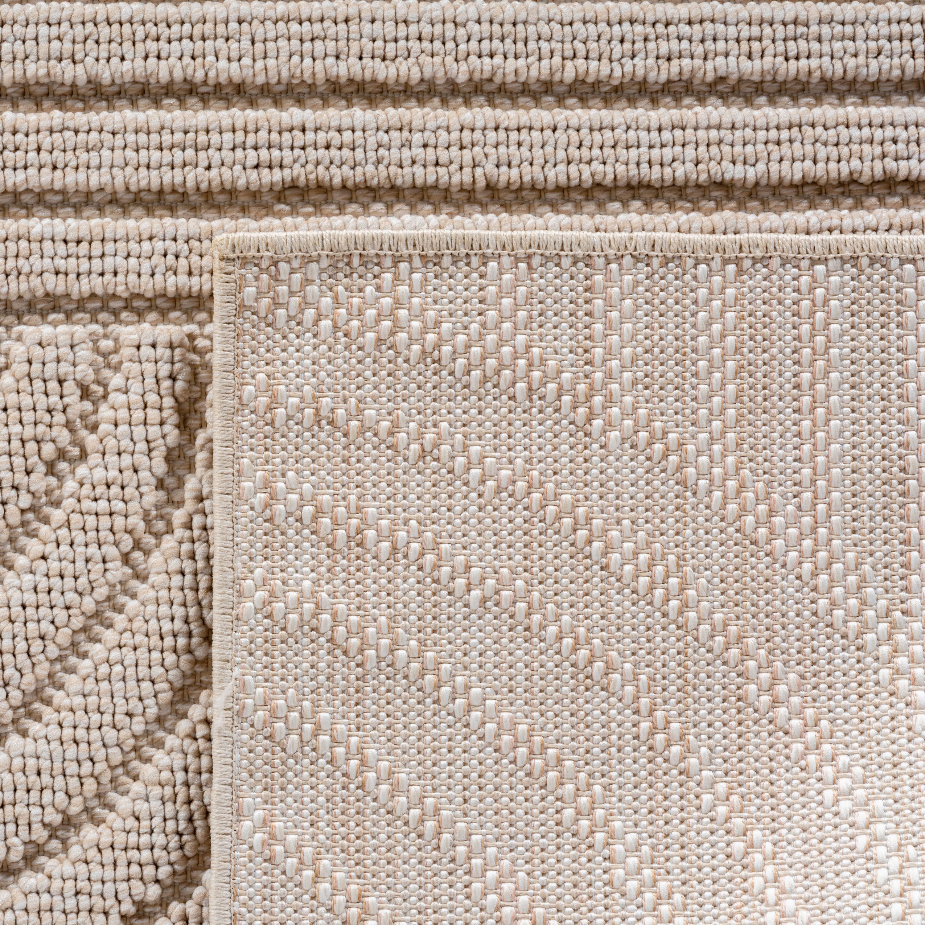 Ayyildiz Teppiche Teppich HELIX 2201, auch als Läufer und Rund erhältlich, rund, Höhe: 7 mm, 3D-Effekt durch Cut-Loop-Webtechnik, Woll-Optik, Bouclé, Wohnzimmer