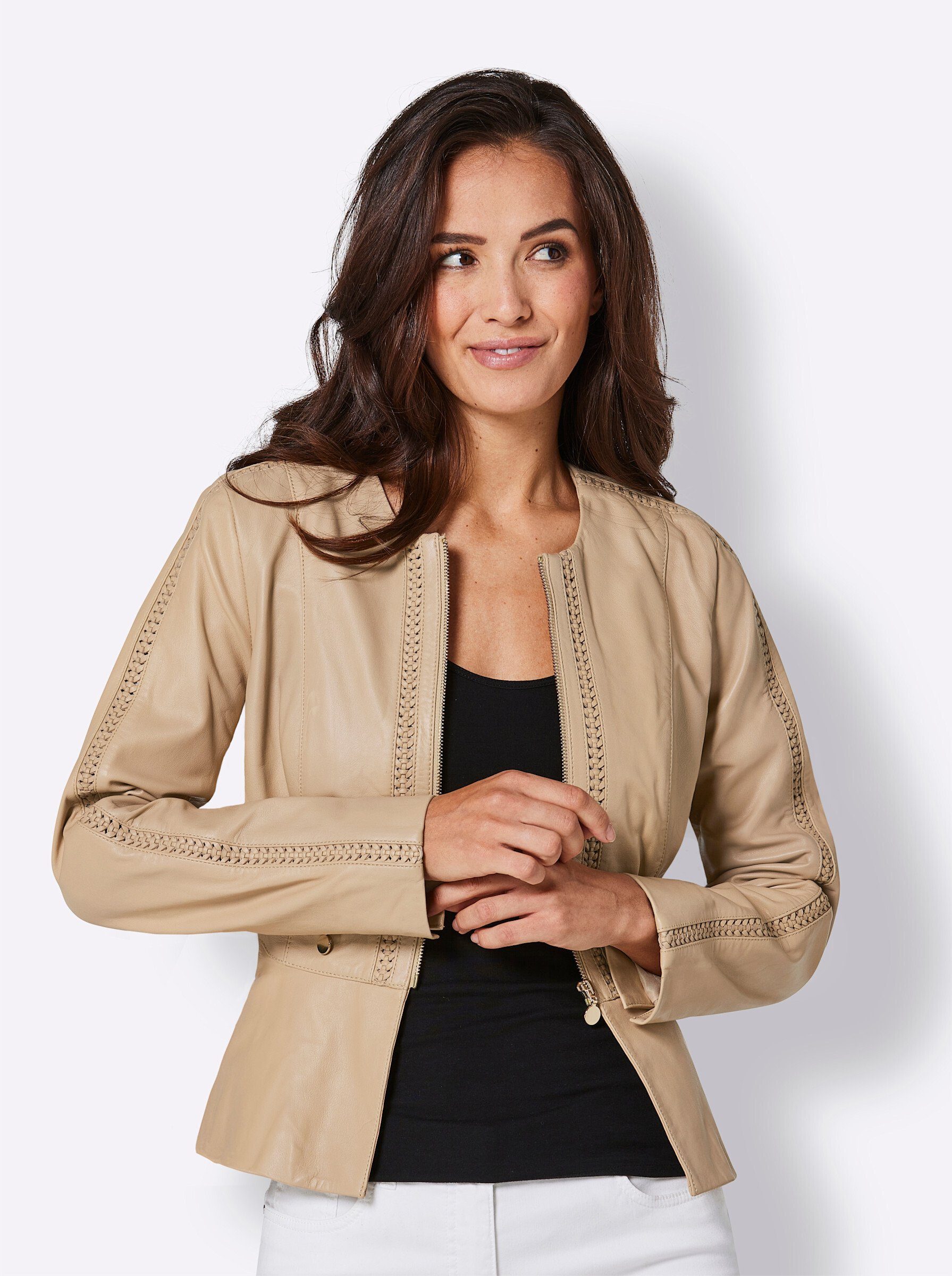 Blusenblazer Lammnappa-Lederblazer