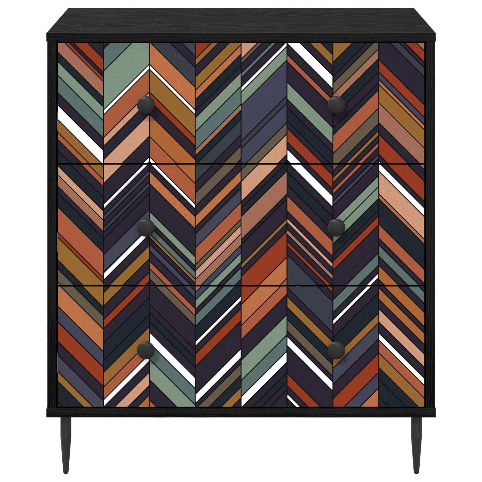 vidaXL Schranksystem Kommode OMMEN Geometrischer Druck 66 x 36,5 x 76 cm (1-St) – Bild 4 von 5
