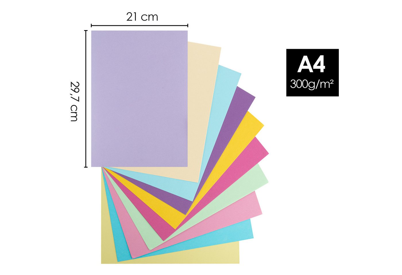 Thumbnail - OfficeTree Transparentpapier OfficeTree 60 Blatt Bastelpapier Pastell Töne - Bastelset Kinder -, Tonpapier A4 300g/m² zu...