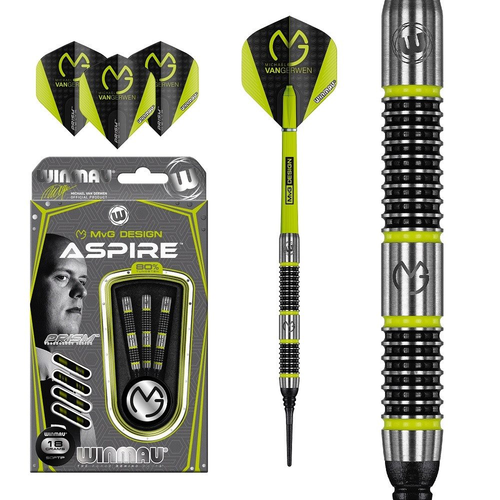 Softdarts Winmau MvG Aspire Softdart 20 g für präzise Würfe.